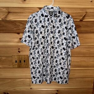 FootJoy Black and White Floral Polo Shirt